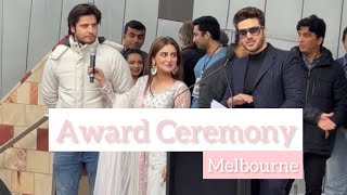 Ahsan Khan Hiba Bukhari and Arez Ahmed on stage in Melbourne 🇵🇰♥️ Independence day celebrations [upl. by Naiditch80]