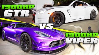 SUPERCAR STREET RACING  Twin Turbo Viper amp GTR’s [upl. by Anawot]