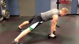 TRX Renegade Row Progression Into Push Up amp Rotating Shoulder Press [upl. by Adnolohs]