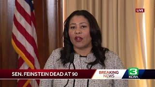 San Francisco Mayor London Breed shares memories of Dianne Feinstein [upl. by Dnaletak346]