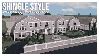 ROBLOX  Bloxburg 800k Shingle Style Family Mansion Speedbuild  EXTERIOR ONLY  Ellvoi [upl. by Neirb904]