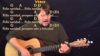 Feliz Navidad Christmas Strum Guitar Cover Lesson with Chords and Lyrics  G A D Bm [upl. by Lelia]