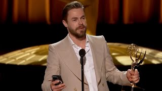 EMOTIONAL Derek Hough Dedicates Emmy Win to Wife Hayley Erbert [upl. by Massiw]