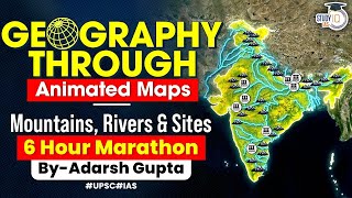 Understand Indian Geography through 2D Animation  Mountains Rivers Dams National Parks  UPSC GS [upl. by Raama]