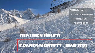 Les Grands Montets Chamonix Ski lifts videos in 4K  Watch the area from the ski lifts [upl. by Jareen]