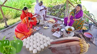 এইভাবে ডিম রান্না করলে স্বাদে সেরা হবে সাথে কুচো চিংড়ি দিয়ে মোচার ঘণ্ট রান্না  egg curry recipe [upl. by Anidem]