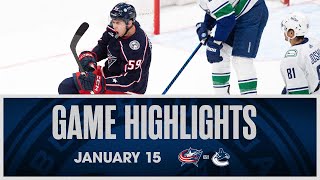 Blue Jackets Snap Canucks 5 Game Winning Streak with 43 Shootout Win  Game Highlights 11524 [upl. by Traci]