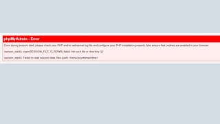 How to Fix Error During Session Start in PhpMyAdmin  Fix phpMyAdmin error while opening in cPanel [upl. by Maltzman514]