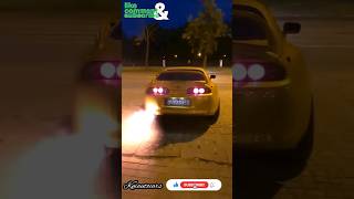 Toyota Supra Crazy loud sound with flame [upl. by Nelad259]