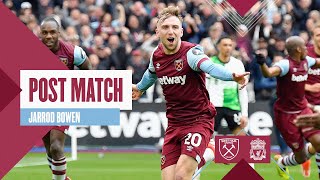 “I Loved Being Back Out There”  West Ham 22 Liverpool  Jarrod Bowen  Post Match Reaction [upl. by Powe]