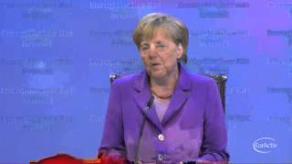 Merkel defends Junckers nomination [upl. by Ashwell258]