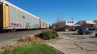 a Northbound manifest now Westbound off the Marion branch passing the Basher rd Martins in Goshen [upl. by Aisital]