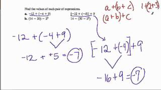 Associative Property with Negative Numbers [upl. by Marutani404]