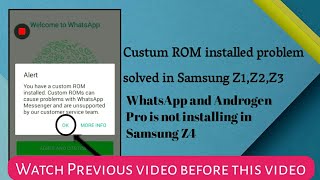 Custom ROM installed problem solved WhatsApp and androgen pro on z4 how to install WhatsApp in z2 [upl. by Berstine]