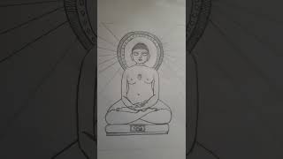 First drawing Buddha Mahaveer art talent [upl. by Nilac]