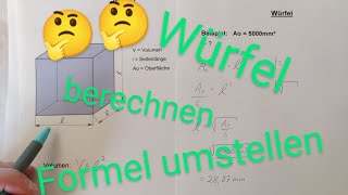 Würfel berechnen  Formel umstellen  leicht erklärt  Dave Seller [upl. by Griffiths]