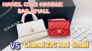 Chanel 23C VS Chanel Coco Handle Bag Comparison [upl. by Martelli]