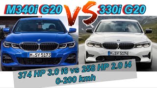 BMW M340i G20 vs 330i G20  374 HP 30 i6 Big Brother vs 258 HP 20 i4 Strong Brother  PS Hugo [upl. by Hays]