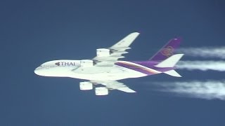 29million view Thai Airways A380 amp ANA B747 Parallel Flight On the sky ของการบินไทยที่ปรากฏก็ [upl. by Eloise]