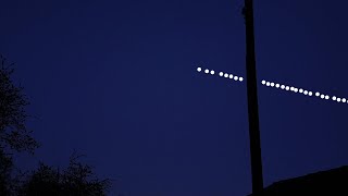 Starlink Satellites train seen in the sky  view from earth  Elon Musk SpaceX [upl. by Aurelia430]