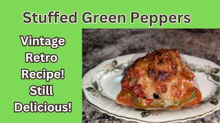 Retro Vintage stuffed Peppers with Ground Beef amp Rice Filling and Tomato Sauce Simple how to recipe [upl. by Bardo]