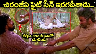 Chiranjeevi Best Action Scene  Best Fight Scenes In Telugu  Sneham Kosam Movie Scenes [upl. by Gemoets]