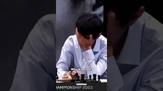 Moment when Ding Liren became world champion 💔 chess dingliren [upl. by Ailehc158]