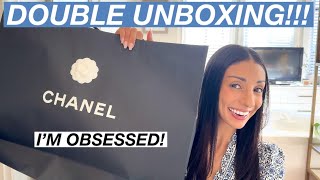 DOUBLE CHANEL UNBOXING  PRICES DID I GET A CHANEL HANDBAG RTW SHOES LET’S UNBOX THEM TOGETHER [upl. by Sivrad95]