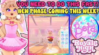 You Need To Do This Fast To Prepare For The New Phase Update Possibly Coming This Week Royale High [upl. by Plotkin]