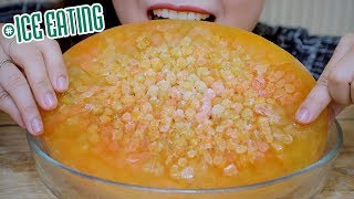 ASMR eating FROZEN POPPING BOBA  ICE EATING CHALLENGE  CRUNCHY EATING SOUNDS  LINHASMR [upl. by Eserahc]