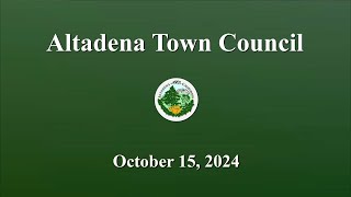 Altadena Town Council Meeting October 15 2024 [upl. by Dawaj]