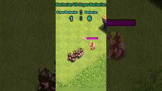 Barbarian VS Super Barbarian Challenge cocclashofclans viral gaming trending shorts supercell [upl. by Lucania3]