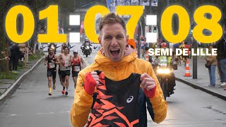 Reportage avec Dorian Louvet  Courir le SEMIMARATHON de Lille en moins de 1h08  1885kmh [upl. by Korie427]