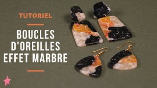 TUTO  Boucles dOreilles Effet Marbre en Pâte Polymère [upl. by Desiree]