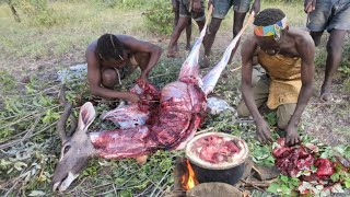 Discover Hadzabe Tribe African Hunters Morn Hunt and Cooking Breakfast [upl. by Eidorb]