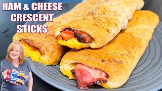 HAM amp CHEESE CRESCENT STICKS Anytime Recipe using Crescent Roll Dough [upl. by Hachman]