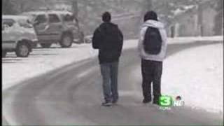 Backhoe Flips On Snowy Road [upl. by Olonam889]