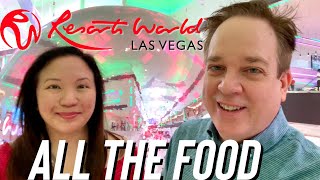 Resorts World Las Vegas FOOD COURT and RESTAURANTS Full Tour [upl. by Kaiulani704]