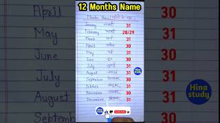 January February  12 Month Name in English  12 Mahinon ke Name English Mein shorts monthname [upl. by Assel]