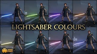 Star Wars Jedi Fallen Order  All Lightsaber Colours [upl. by Nepean867]