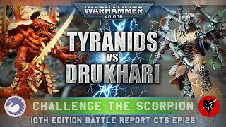 Tyranids vs Drukhari Dark Eldar Warhammer 40K 10th Edition Battle Report 2000pts [upl. by Tatum48]