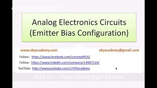 Emitter Bias Configuration  AEC Lecture [upl. by Nord]