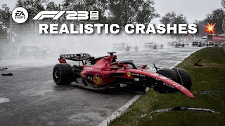 F1 23 𝗥𝗘𝗔𝗟𝗜𝗦𝗧𝗜𝗖 CRASH COMPILATION 💥 1 [upl. by Sseb]