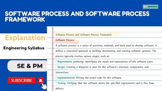 Software Process and Software Process Framework  SE amp PM  Engineering Syllabus RTMNU [upl. by Nolitta]