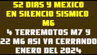 🔴MEXICO CON 52 DÍAS DE SILENCIO SÍSMICO M6🔴SOLO FALTAMOS NOSOTROS🔴 [upl. by Hsemin]