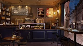 Cozy Jazz Music  4K Coffee Shop Ambience with Smooth Jazz amp Rain Sounds for Relax Study Work [upl. by Alek]