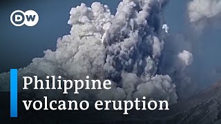 Thousands flee after Philippine volcano Taal erupts south of Manila  DW News [upl. by Adoc]