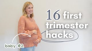 FIRST TRIMESTER with Baby 2 🤰  16 Hacks  Tips for the First Trimester of Pregnancy [upl. by Reniti]