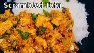 CREAMY SCRAMBLED TOFU RECIPE Indian Style  TOFU BHURJI Vegan Tofu Recipe [upl. by Bogart]