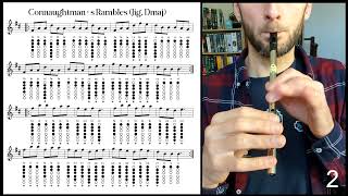 Tuto Tin Whistle  Connaughtmans Rambles Jig Dmaj [upl. by Ardnasirk99]